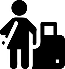 Traveller icon flat vector