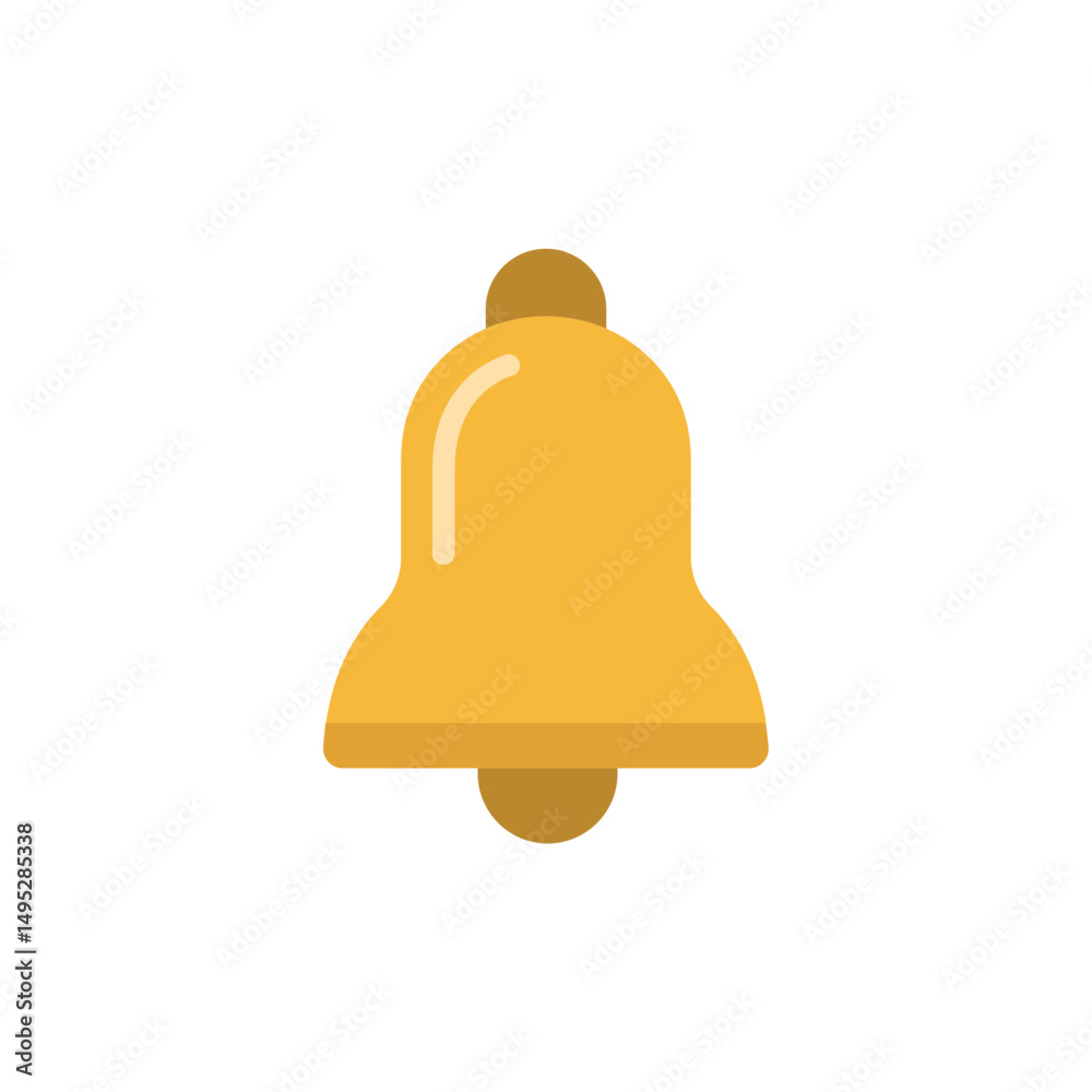 Poster golden notification alert representation with minimalist design and transparent background