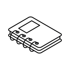Check out this isometric outline icon of diary