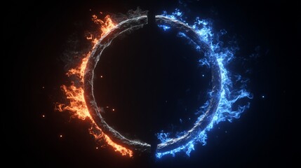 Fototapeta premium Hydrogen, a renewable resource, is a zero-carbon emission energy alternative to LNG gas, shown in a 3D concept illustration of hot flames burning on water with H2 bubbles in the background,
