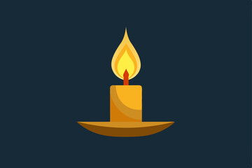 Fototapeta premium burning candle vector illustration
