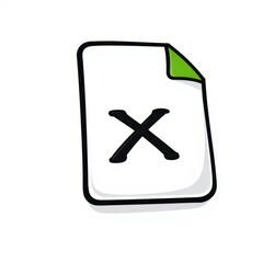Fototapeta premium Cartoon Green File Icon with X Close Button: App UI Design Element