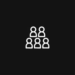 Crowd icon logo flat vector design