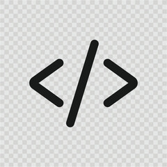 Obraz premium Simple coding symbol icon black vector template