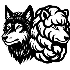 Fototapeta premium wolf head vector