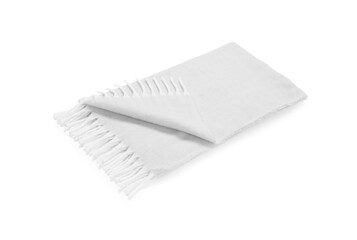 One beautiful white blanket on white background