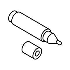 A modern isometric outline icon of board marker