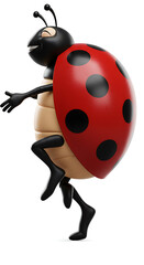 Fototapeta premium Jolly ladybugs cheerful dance in 3D
