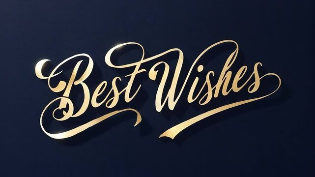 Elegant Golden Best Wishes Hand Lettering Animation perfect for greeting cards invitations and celebratory messages