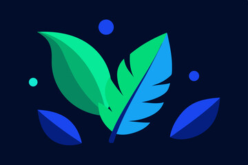 Obraz premium green leaf with water drops