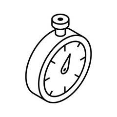 A premium isometric icon of digital stopwatch timer