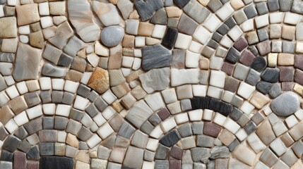 Stone Mosaic Art: A Curvilinear Arrangement of Neutral Tones