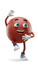 Joyful baseball character strikes a fun pose