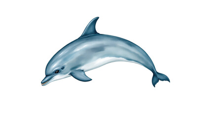 Fototapeta premium A majestic dolphin's journey through the sapphire ocean depths dolphin