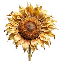 Fototapeta premium Detailed Realistic Sunflower Blossom Illustration