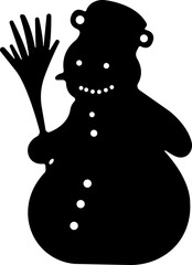 Snowman icon in flat. isolated on transparent background
