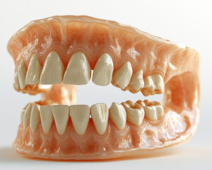 Realistic Dental Model of Human Teeth and Gums in Close-Up View for Medical and Educational Purposes