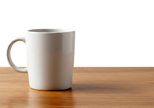 Minimalist Coffee Mug Mockup on Wooden Surface