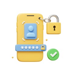 Fototapeta premium Secure Your Mobile Device Facial Recognition & Password Protection for Enhanced Smartphone Security