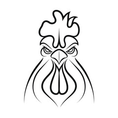 Cock coloring page line art 
