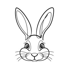 vector illustration of a cartoon rabbit coloring page 