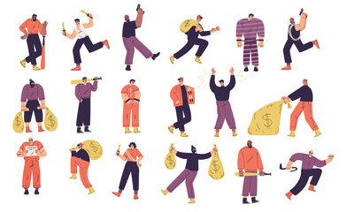 Dynamic Illustrations Showcasing a Variety of Diverse Characters in Motion and Action