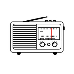 Fototapeta premium Retro radio isolated on white