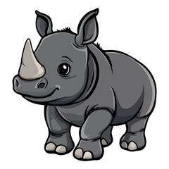 Obraz premium rhino, animal, vector, transparent background, mammal, isolated, wildlife, nature, wild, zoo, large, dangerous, horned, big, huge, creature