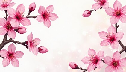Intricate watercolor sakura pattern, soft pastel hues, elegant design , pattern, watercolor, background
