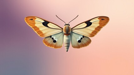 Minimalist Moth Silhouette on Gradient Backdrop