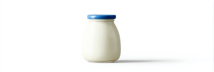 Simple Decorative 3D Model of Soft Kefir Jar with Blue Cap