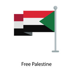 Palestine flag single vector illustration