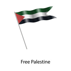 Palestine flag single vector illustration