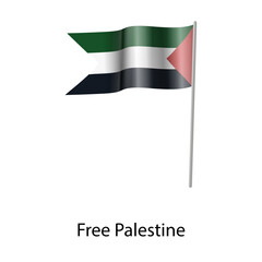 Palestine flag single vector illustration