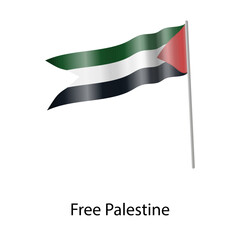 Palestine flag single vector illustration