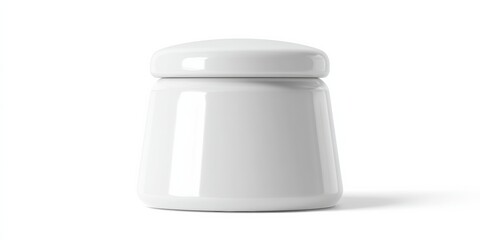Glossy 3D Model of a Wide Base Container for Kefir and Similar Products