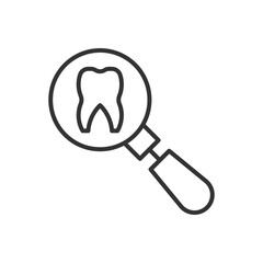 Teeth Search Icon - Tooth Search Icon