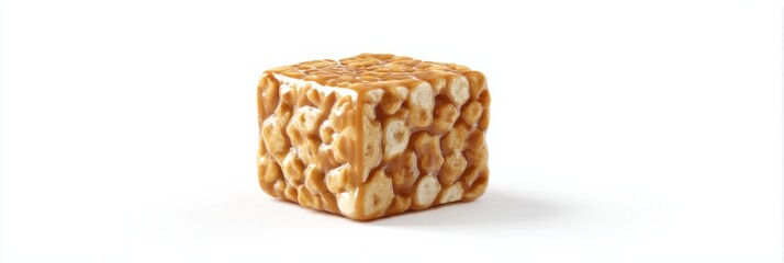 Cute 3D Rendering of a Lightweight Tempeh Icon on White Background