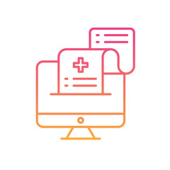 Online Medical Reports Icon vector
