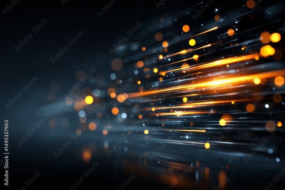 Aufkleber Vibrant light trails create dynamic patterns in dark background during nighttime display