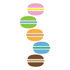 Macarons vector illustration isolated on white background. Simple macarons design vector illustration. Sweet dessert, macarons icons.