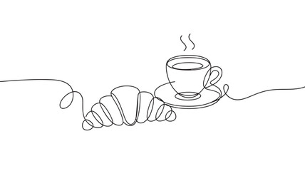 cup of coffee  vector illustration simple one line drawing