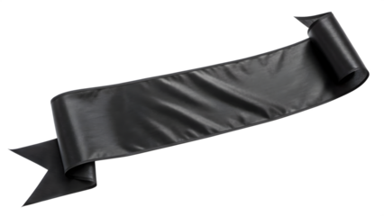 Elegant Black Ribbon Banner Scroll For Presentation
