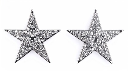 Sparkling star brilliance: rhinestone-studded star adornments on white background
