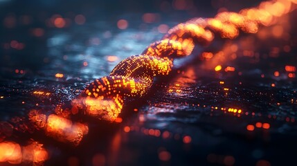 Tangled financial data visualized as a glowing dynamic network