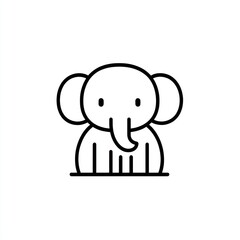 Fototapeta premium Cute cartoon elephant illustration, white background, children's book (2)