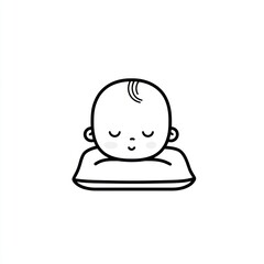 Sleeping baby illustration, peaceful, white background, for cards