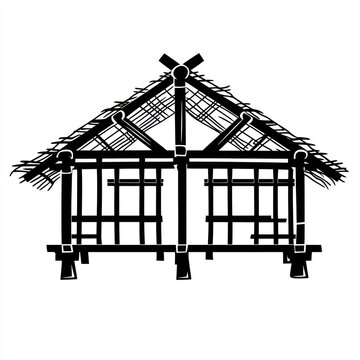black hut silhouette clip art preview
