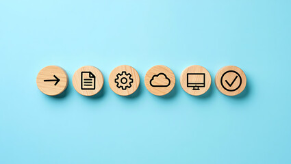 Streamlined Workflow  Process Optimization and Efficiency Icons