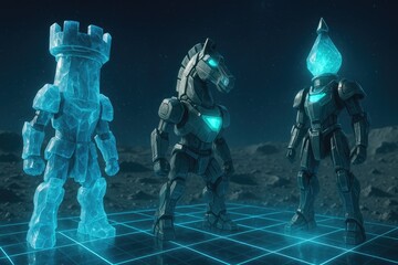 Fototapeta premium Titan Mecha Chess Clash